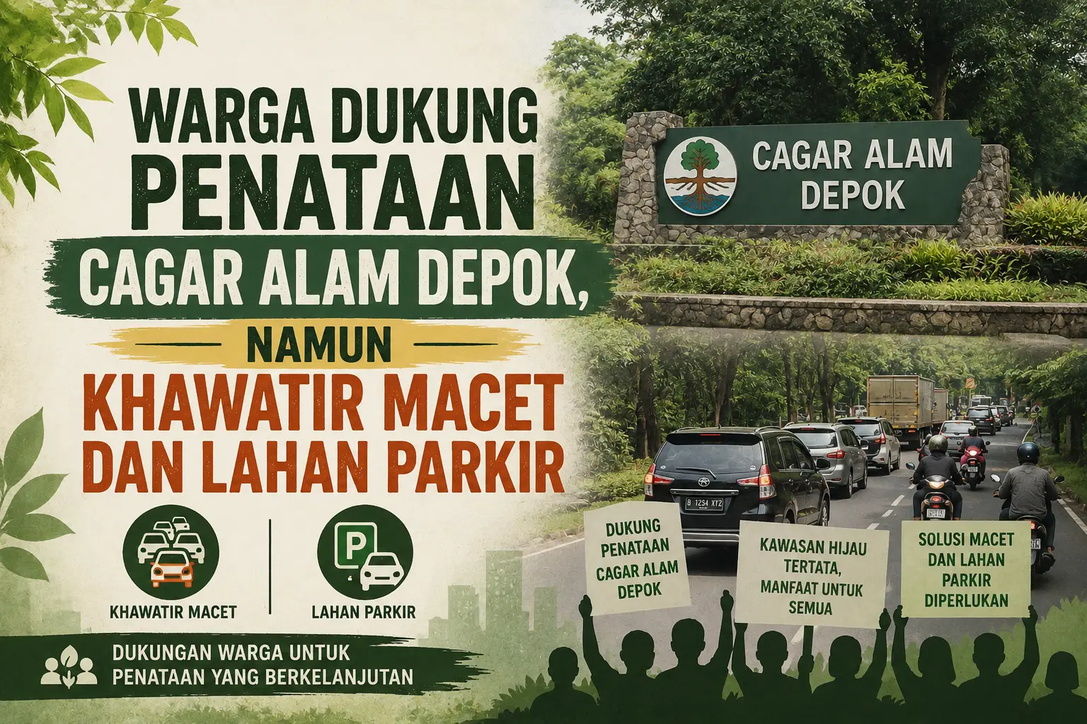 revitalisasi-cagar-alam-depok-disambut-warga-soroti-parkir-dan-kemacetan