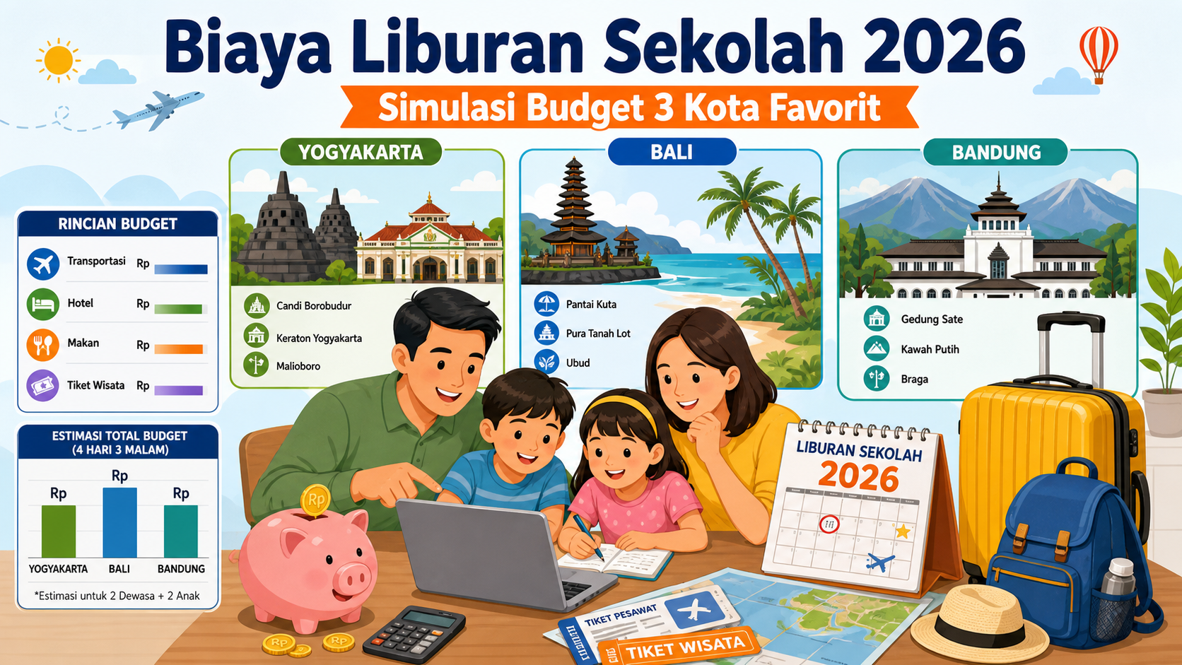 Biaya Liburan Sekolah 2026: Simulasi Budget 3 Kota Favorit - liburan