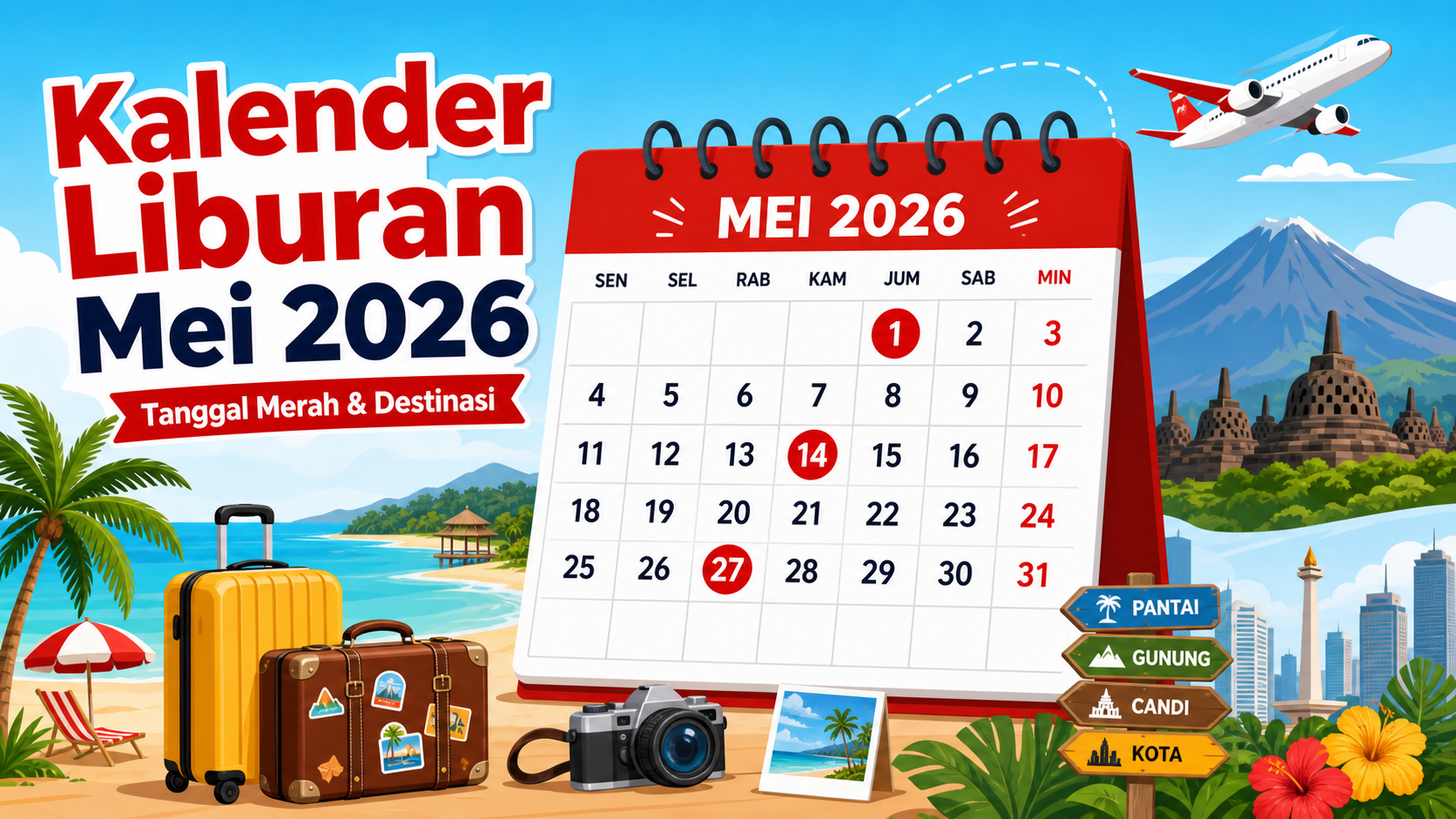 Kalender Liburan Bulan Mei 2026: Tanggal Merah dan Destinasi - liburan