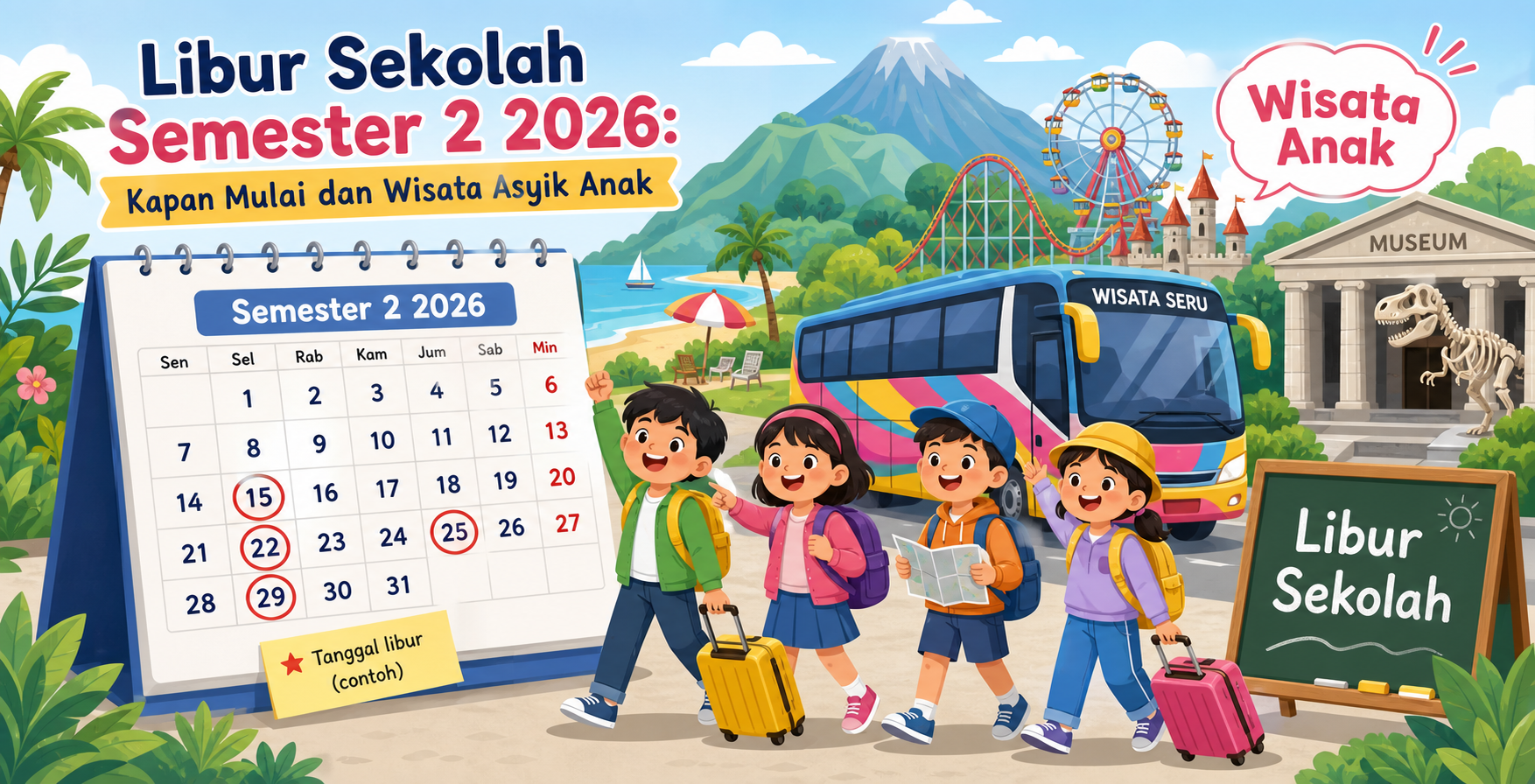 Libur Sekolah Semester 2 2026: Kapan Mulai dan Wisata Asyik Anak - libur