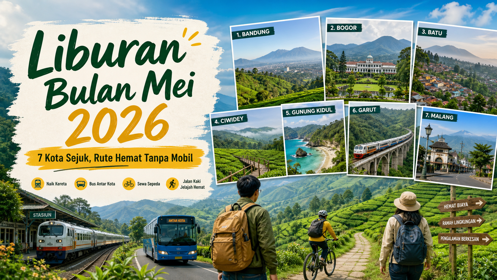 liburan - Liburan Bulan Mei 2026: 7 Kota Sejuk, Rute Hemat Tanpa Mobil