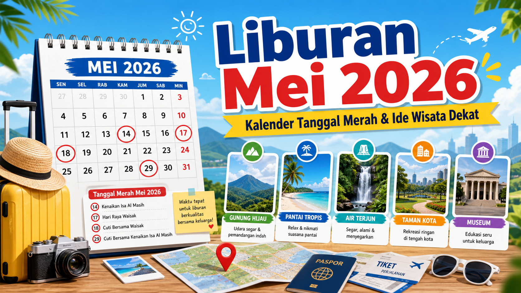 Liburan Mei 2026: Kalender Tanggal Merah dan Ide Wisata Dekat - mei