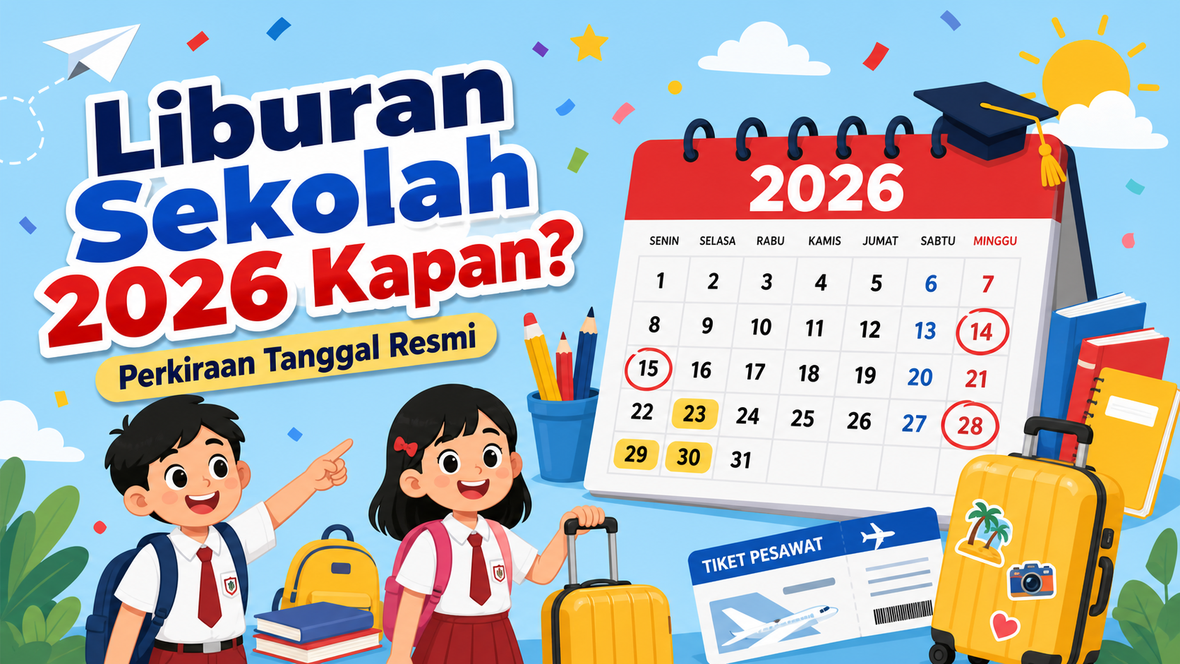 Liburan Sekolah 2026 Kapan? Ini Perkiraan Tanggal Resminya - liburan