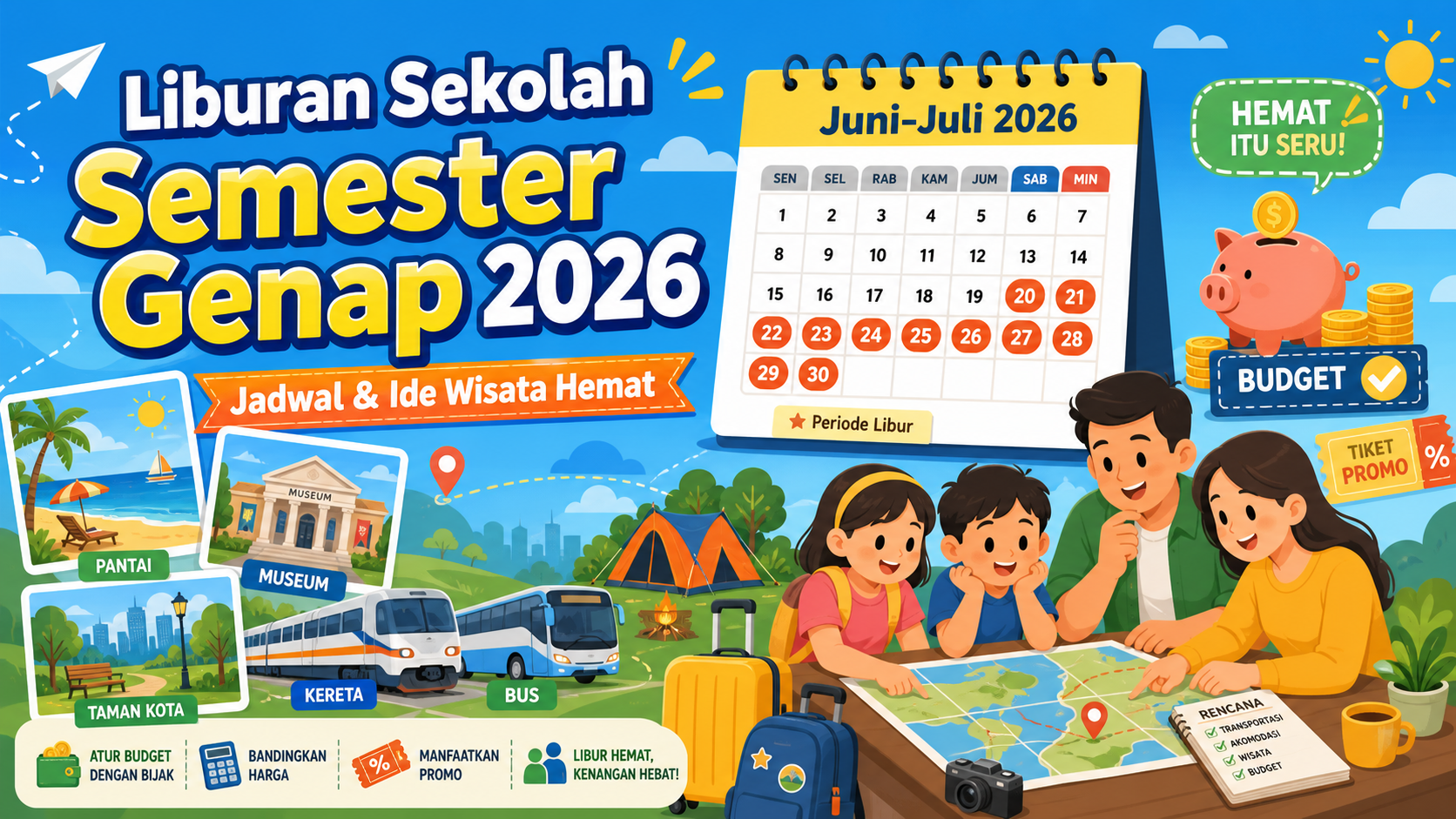 Liburan Sekolah Semester Genap 2026: Jadwal dan Ide Wisata Hemat - liburan