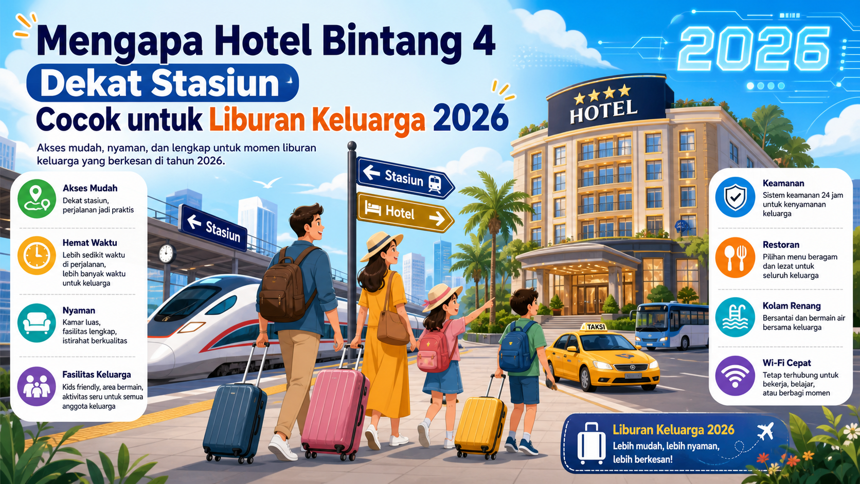 Mengapa Hotel Bintang 4 Dekat Stasiun Cocok untuk Liburan Keluarga 2026 - traveloka