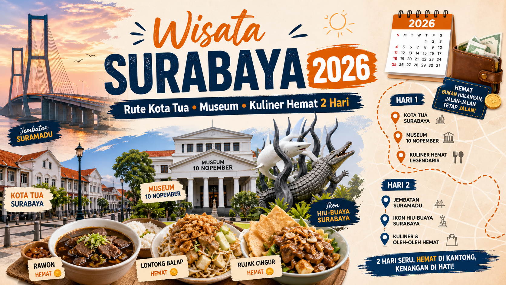 surabaya - Wisata Surabaya 2026: Rute Kota Tua, Museum, Kuliner Hemat 2 Hari