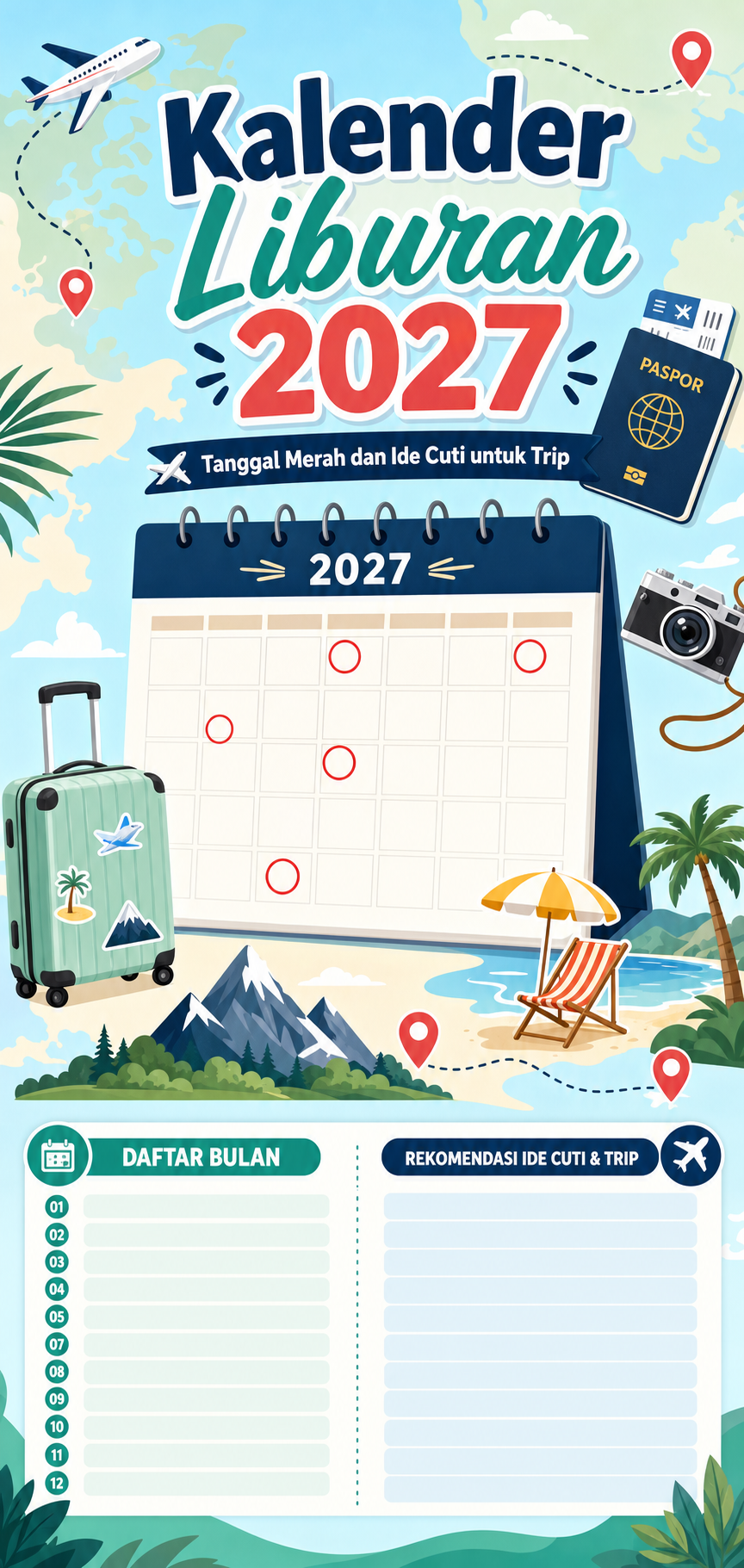Kalender Liburan 2027: Tanggal Merah dan Ide Cuti untuk Trip - liburan