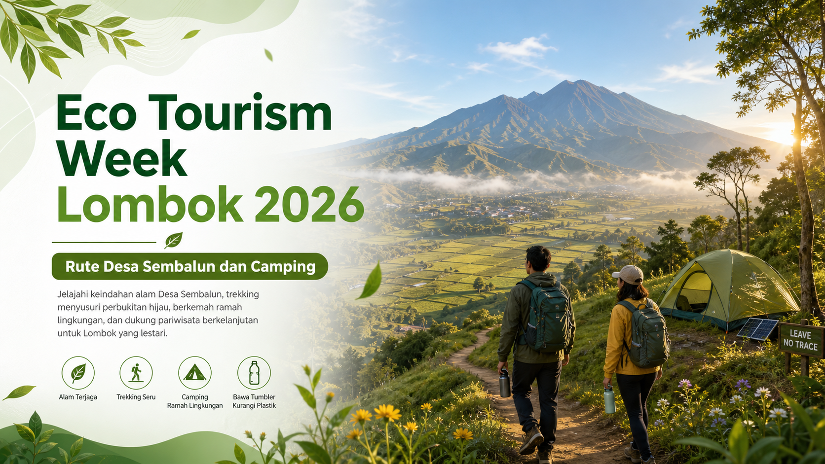 lombok - Eco Tourism Week Lombok 2026: Rute Desa Sembalun dan Camping